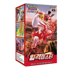 Single Strike Master Koreaanse Booster Box met Pokémon-artwork en 30 TCG-boosterpakketten.