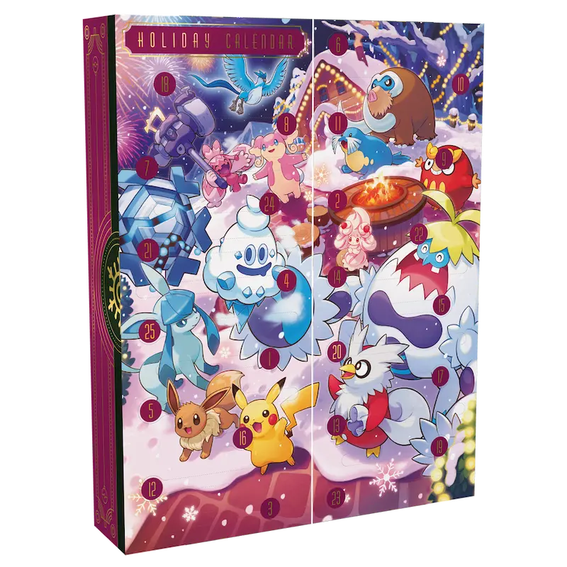 alt
Adventskalender 2025 mit Pokémon-Charakteren in einer festlichen Winterszene mit Überraschungen für jeden Tag.