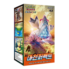 "Pokémon Towering Perfection Korean Booster Box mit Pokémon-Kunst und -Design, veröffentlicht in Korea."