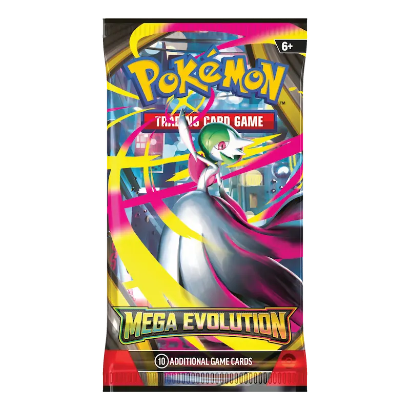 Mega Evolution Booster (Live-stream) Pokémon Trading Card Game pack featuring Mega Evolution cards.