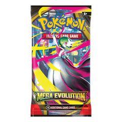 Mega Evolution Booster (Live-stream) Pokémon Trading Card Game pack featuring Mega Evolution cards.