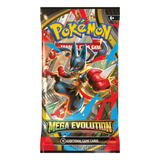 Pokémon Trading Card Game Mega Evolution Booster (Live-stream) pack showcasing Mega Evolution design and characters.