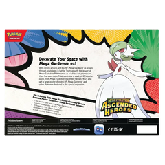 Mega Gardevoir Poster Collection box back with promotional details and Mega Gardevoir ex featured.