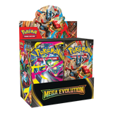 Mega Evolution Booster Box (Live-stream) featuring 36 booster packs of Mega Evolution Pokémon cards.