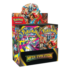 Mega Evolution Booster Box (Live-stream) featuring 36 booster packs of Mega Evolution Pokémon cards.