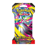 Mega Evolution Sleeved Booster (Live-stream) featuring vibrant artwork of Pokémon Trading Card Game.