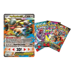 Mega Kangaskhan EX Box featuring Mega Kangaskhan EX promo card and Pokémon TCG booster packs.
