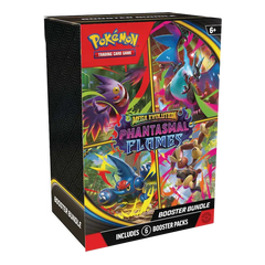 Phantasmal Flames Booster Bundle featuring 6 Pokémon booster packs from the Mega Evolution series.