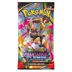 Phantasmal Flames Boosterpack featuring Mega Evolution in Pokémon Trading Card Game design.