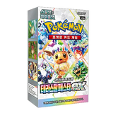Pokémon Terastal Festival ex Korean Booster Box featuring Eeveelutions and colorful artwork.