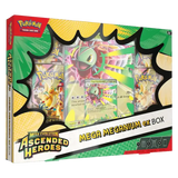 Mega Meganium ex Kollektionsbox mit Booster-Packs und Promokarten aus dem TCG-Set "Ascended Heroes".