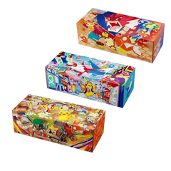 3-Pack Pokémon Center Box featuring themed artwork from Hiroshima, Fukuoka, and Tohoku Pokémon Centers.