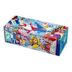 3-Pack Pokémon Center Box featuring colorful Pikachu and vibrant Japanese city elements.