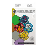Colorful Pokémon-themed puzzle sticker set featuring various characters on a hexagonal background.