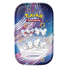 "Pokémon SV04.5 Paldean Fates mini tin met schattige Pokémon-illustraties, perfect voor verzamelaars en fans!"