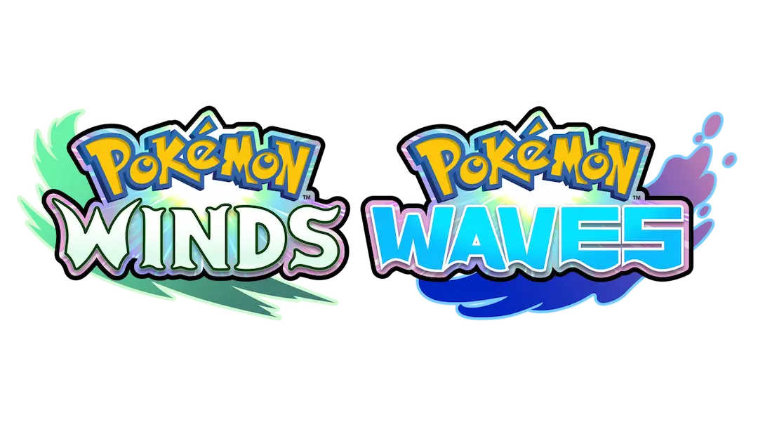 Pokémon Winds and Pokémon Waves logo showcasing vibrant designs, perfect for fans and collectors.