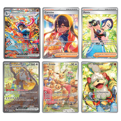 Verzameling Pokémon-kaarten met Greninja, Carmine, Perrin, Urshifu, Eevee en Growlithe uit Twilight Masquerade.