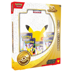 30e jubileum Binder Collectie met Pokémon kaarten en Pikachu design, perfect voor het organiseren van je collectie.