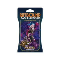 Riftbound Origins Sleeved Booster pack met een personage uit League of Legends, 14 kaarten per pak.