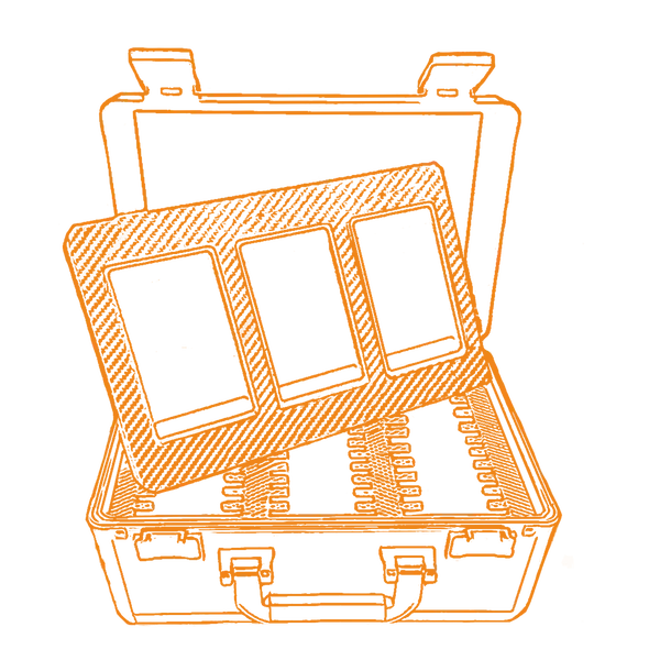 Contour de caisse en plaque dans une image orange