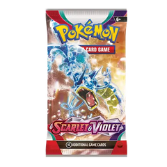 Booster Pokémon Écarlate et Violet avec une magnifique illustration de Léviator et 10 cartes de jeu supplémentaires.