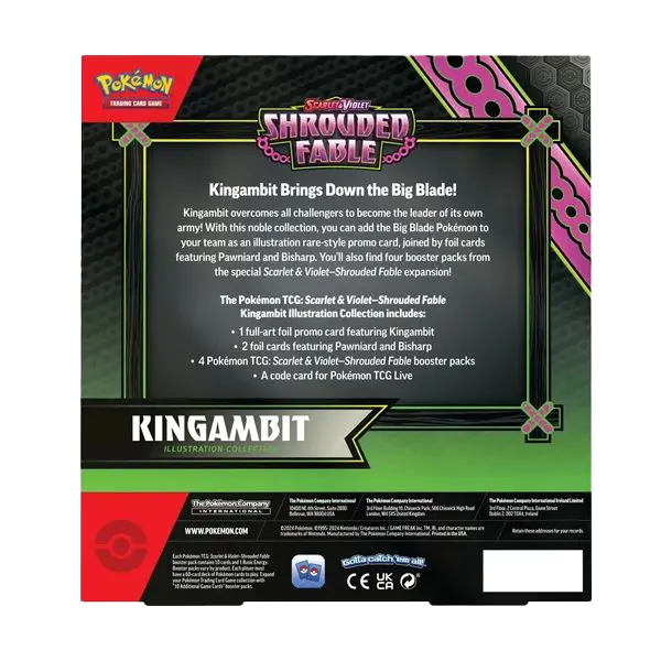Boîte de collection Pokémon Fable voilée Roi-Kaiser, avec cartes promo et boosters, parfaite pour les collectionneurs.
