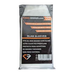 Pochette de protège-cartes PSA Slab Sleeves de cirdbinder.com présentant 100 pochettes en polypropylène ultra transparentes pour cartes graduées.