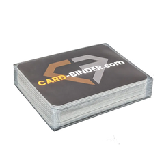 Standard Fit Soft Card Sleeve Pack mit dem cirdbinder.com Logo, ideal zum Schutz von Sammelkarten.