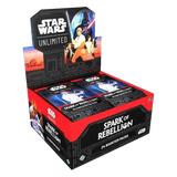 Spark of Rebellion Booster Box mit 24 Booster-Packs für Star Wars Unlimited.
