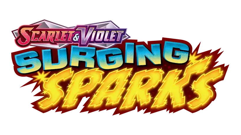 alt
Logo für Scarlet & Violet Surging Sparks mit fetter Schrift und leuchtenden Farben.
