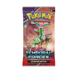 Pokémon Temporal Forces Booster Pack featuring 10 cards from the Pokémon SV05 series.