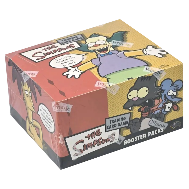 The Simpsons Booster Pack sealed trading card game booster box featuring iconic characters.