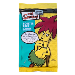 The Simpsons Booster Pack featuring 11 random game cards from the Trading Card Game.