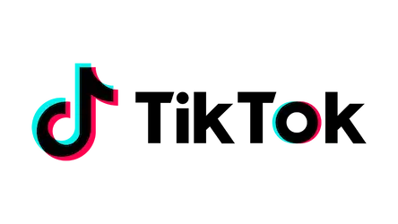 TikTok logo with a colorful design, representing the popular social media platform for sharing short videos.