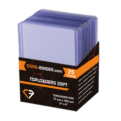 Standard Size Toploaders pack of 25 from cirdbinder.com for storing trading and gaming cards.
