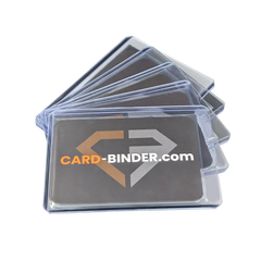Standard Size Toploaders for trading cards from cirdbinder.com in a clear display.