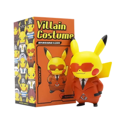 Team Flare Pikachu Figure in a villain costume with sunglasses and suit, featuring iconic Pokémon antagonist design.