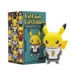 Team Galactic Pikachu figure displayed with box featuring various Villain Costume designs.