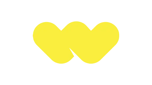 Zwei überlappende gelbe Herzen auf schwarzem Hintergrund, die Liebe und Verbundenheit symbolisieren.