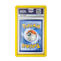 PSA Slab Bumper - Yellow protecting a graded Pokémon card slab with vibrant colors and premium design.