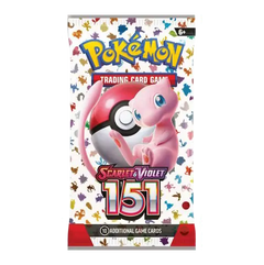 "Pokémon 151 Booster Bundle-pakket met Mew, onderdeel van de Scarlet & Violet-serie met 10 extra spellenkaarten."