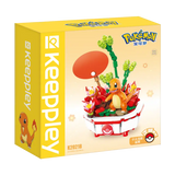 Keeppley Pokémon Bonsai 1.0 Kanto box featuring Charmander and vibrant building blocks.