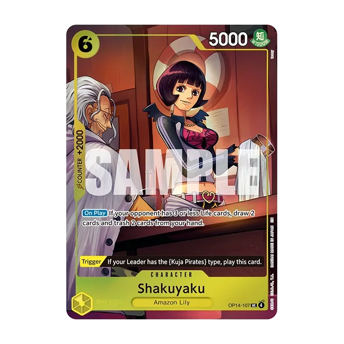One Piece: Illustration Box Vol. 7 (Live) Shakuyaku Charakterkarte aus der Premium-Veröffentlichung von Bandai.