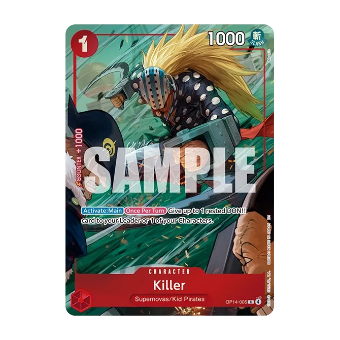 One Piece: Illustration Box Vol. 8 (Live) mit Charakterkarte von Killer aus der Kid-Piratenbande, Sammelkartenspiel.