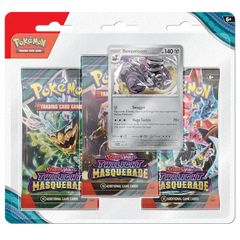 Pokémon SV06 Twilight Masquerade 3-Pack Blister featuring Revavroom promo card and booster packs.