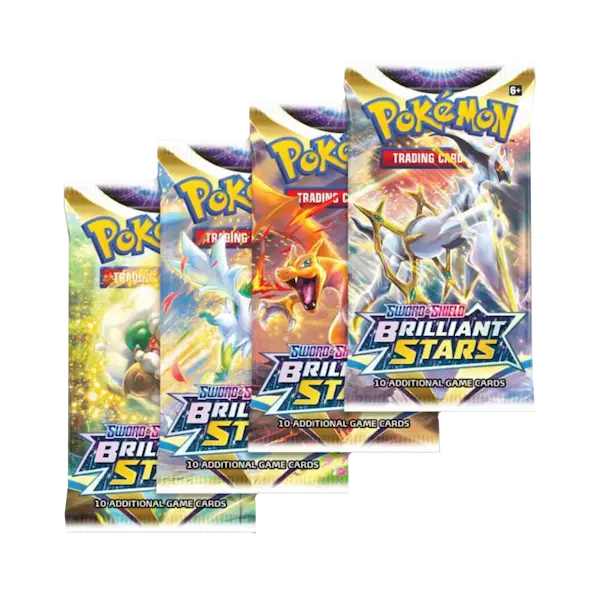 Pokemon Schwert & Schild Strahlende Sterne 4 Booster-Pack-Kunstset