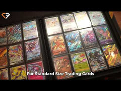 12 Pocket Card Binder Pink displaying standard size trading cards in ultra clear compartments.