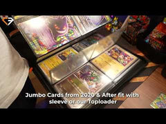 4 Pocket Oversized Card Binder displaying jumbo cards with sleeves, perfect for oversized trading card storage.